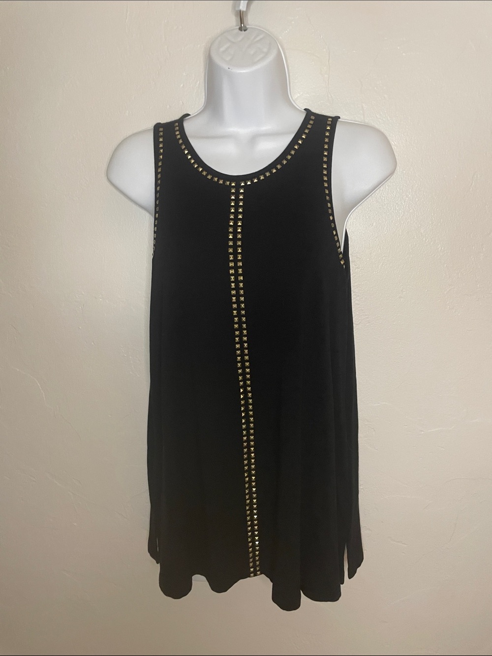 Vince Camuto Black Tank with Gold Stud Detailing